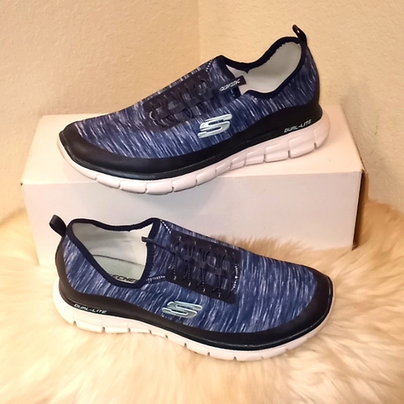 Skechers Shoes - Skechers Navy Memory Foam Slipon Sneakers